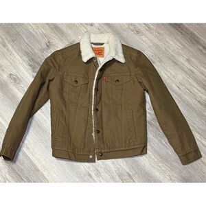 Levi's canvas, Sherpa trucker‎ jacket size small. NWOT
